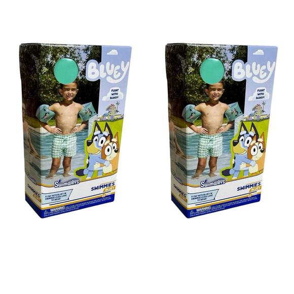 SwimWays Bluey Swimmies Unisex Arm Floaties for Kids Age 3 to 5 New Lot of 2 - Picture 1 of 4